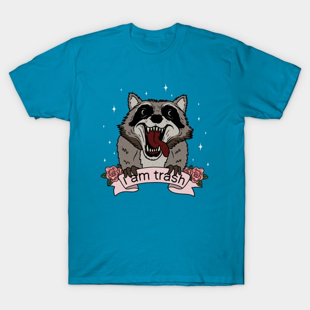 Raccoon - I am trash T-Shirt by valentinahramov